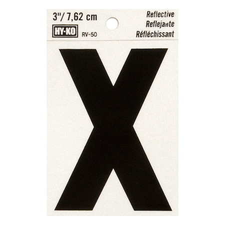 Hy-Ko 3In Reflective Letter X, 10PK B00474